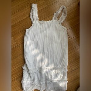 Mango White Fray Dress size small